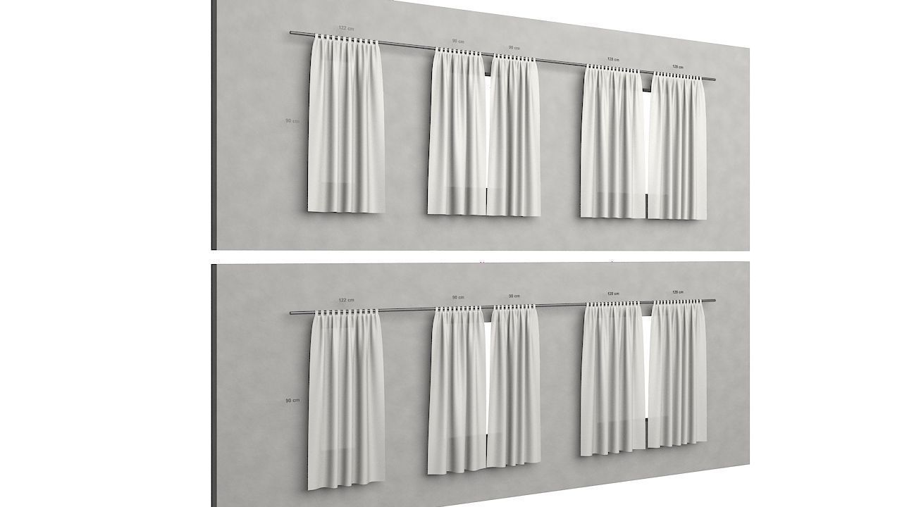 Curtains Collection Animated  3D model_31