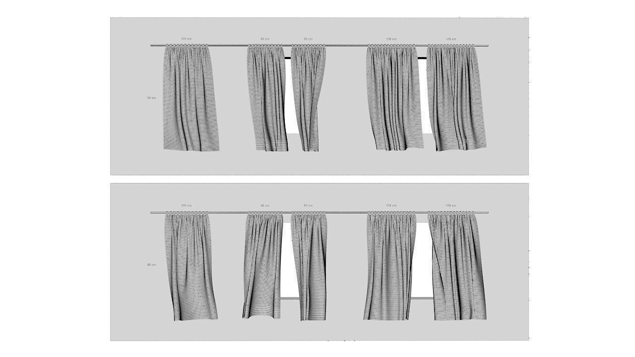 Curtains Collection Animated  3D model_24