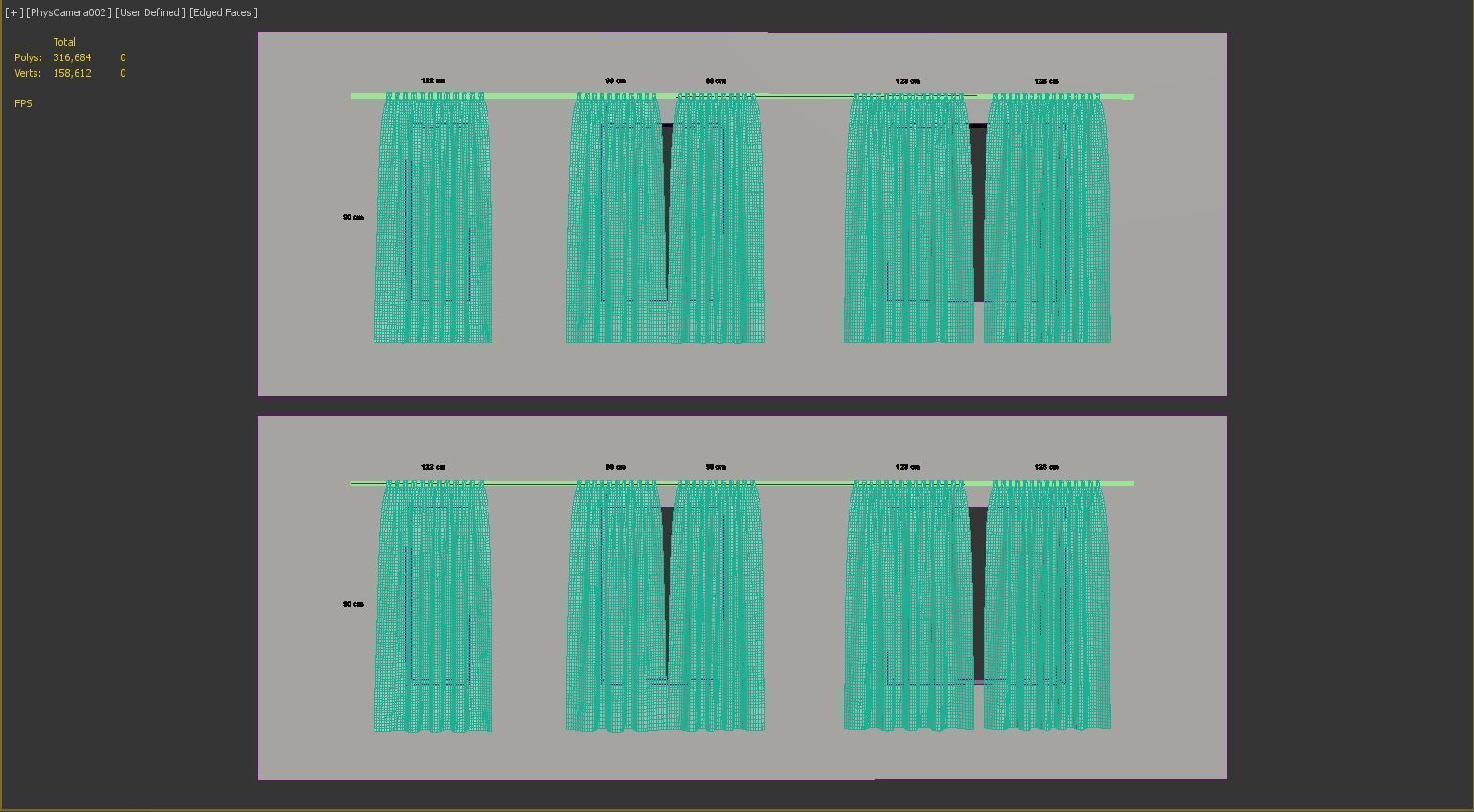 Curtains Collection Animated  3D model_29