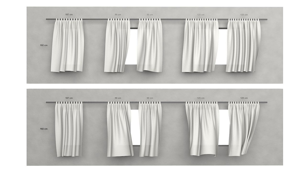 Curtains Collection Animated  3D model_13