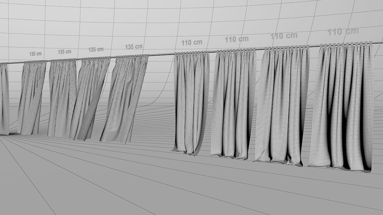 Curtains Collection Animated  3D model_43