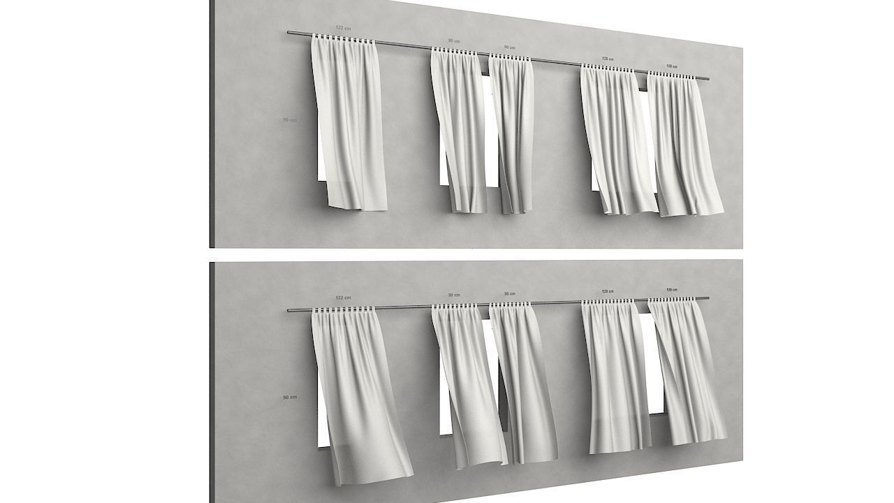 Curtains Collection Animated  3D model_28