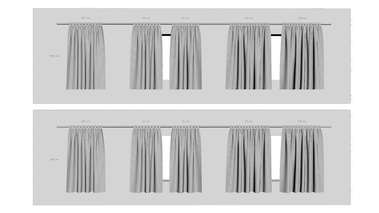Curtains Collection Animated  3D model_17