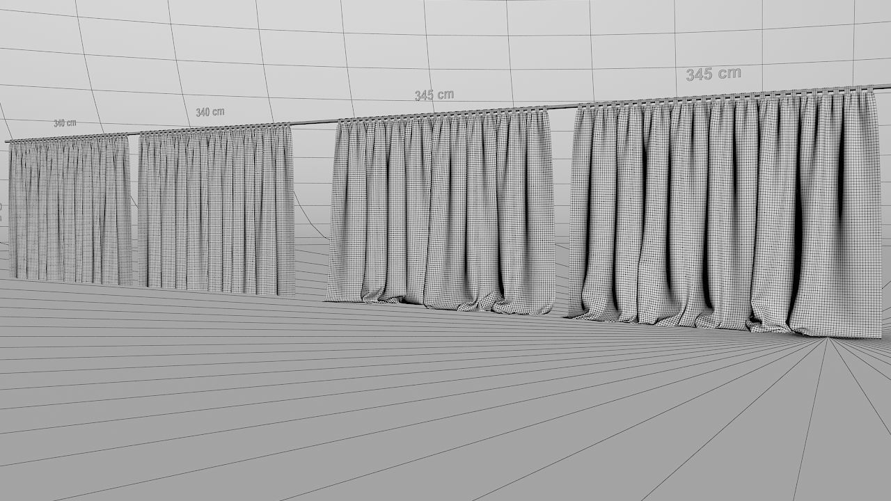 Curtains Collection Animated  3D model_40