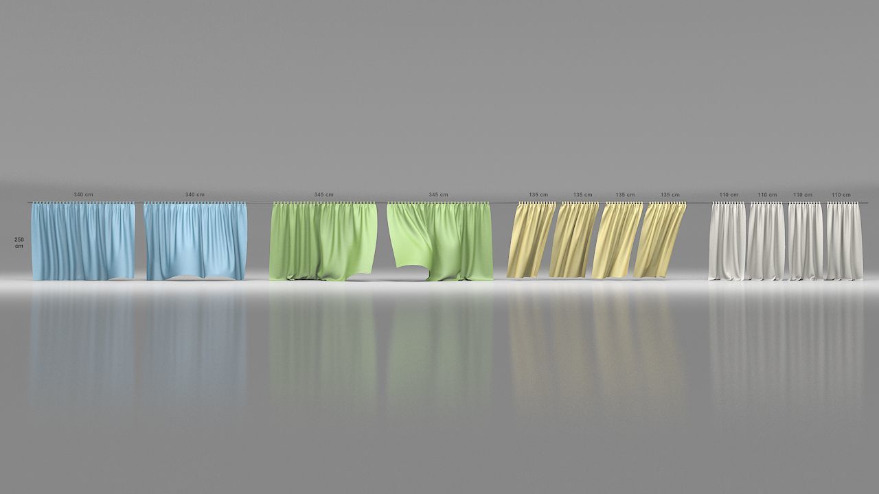 Curtains Collection Animated  3D model_38