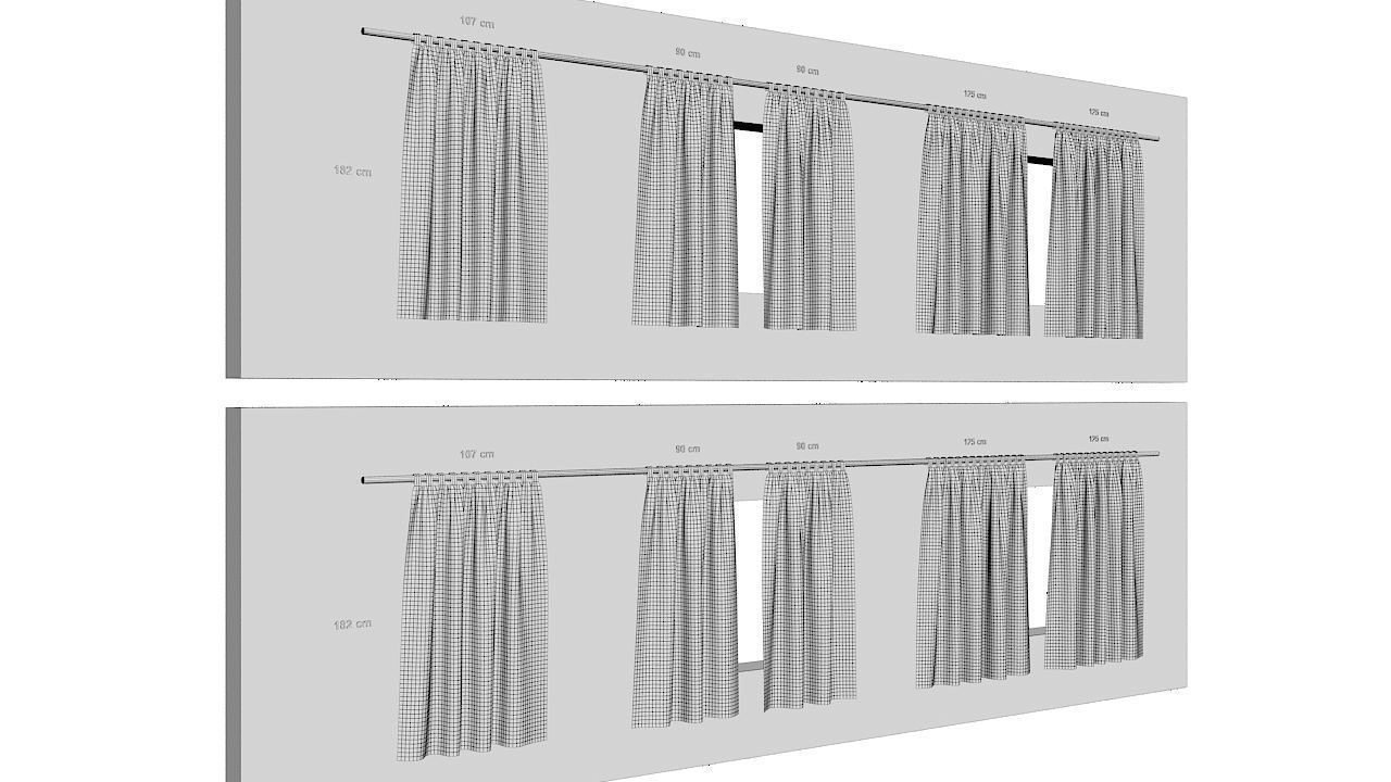 Curtains Collection Animated  3D model_16