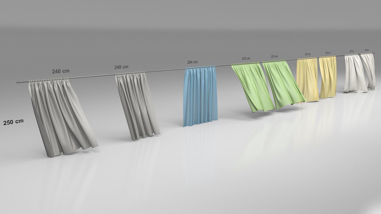Curtains Collection Animated  3D model_33