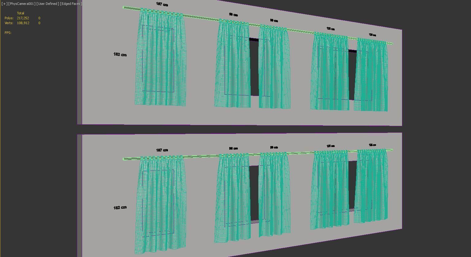 Curtains Collection Animated  3D model_23
