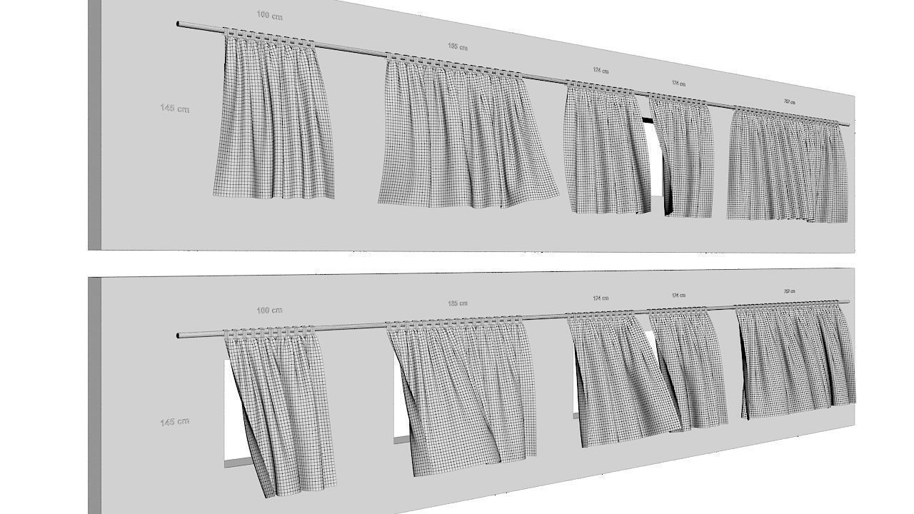 Curtains Collection Animated  3D model_9
