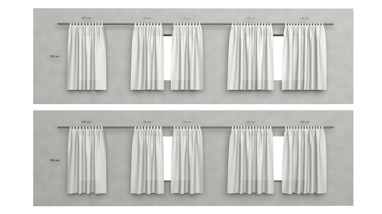 Curtains Collection Animated  3D model_18