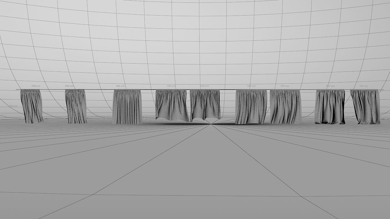 Curtains Collection Animated  3D model_35