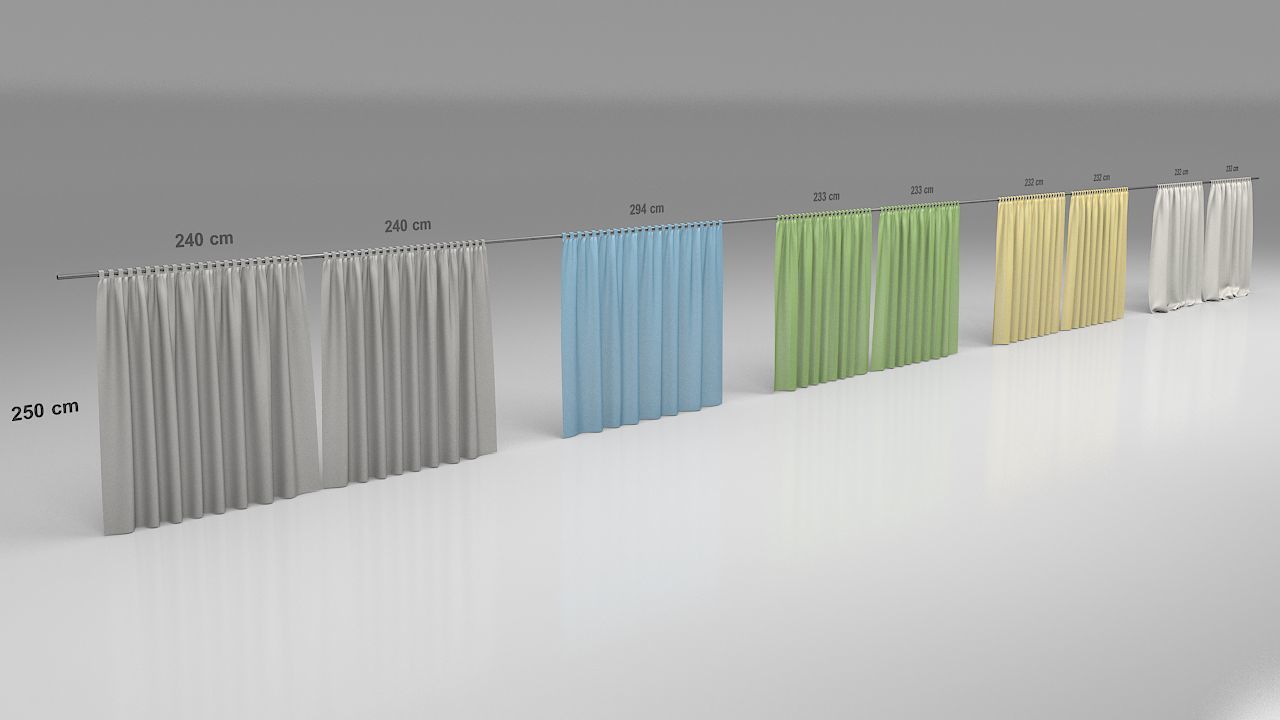 Curtains Collection Animated  3D model_30