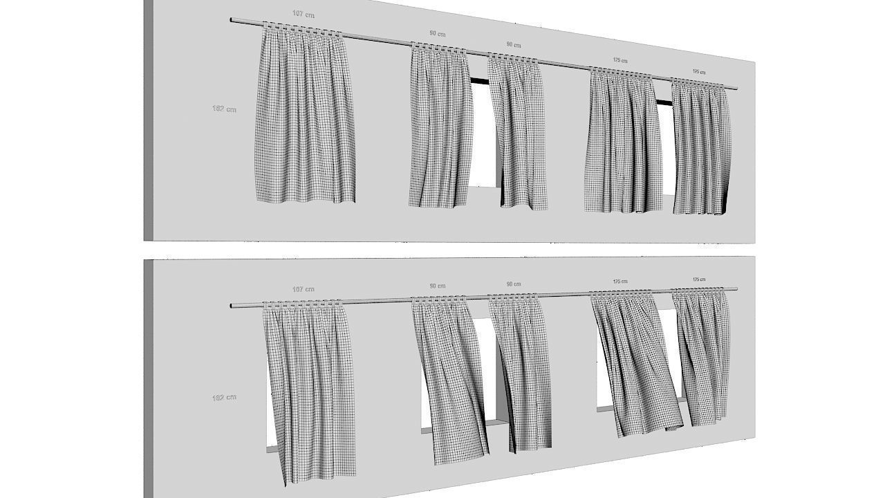 Curtains Collection Animated  3D model_15