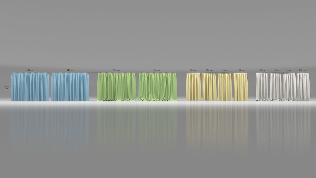 Curtains Collection Animated  3D model_41
