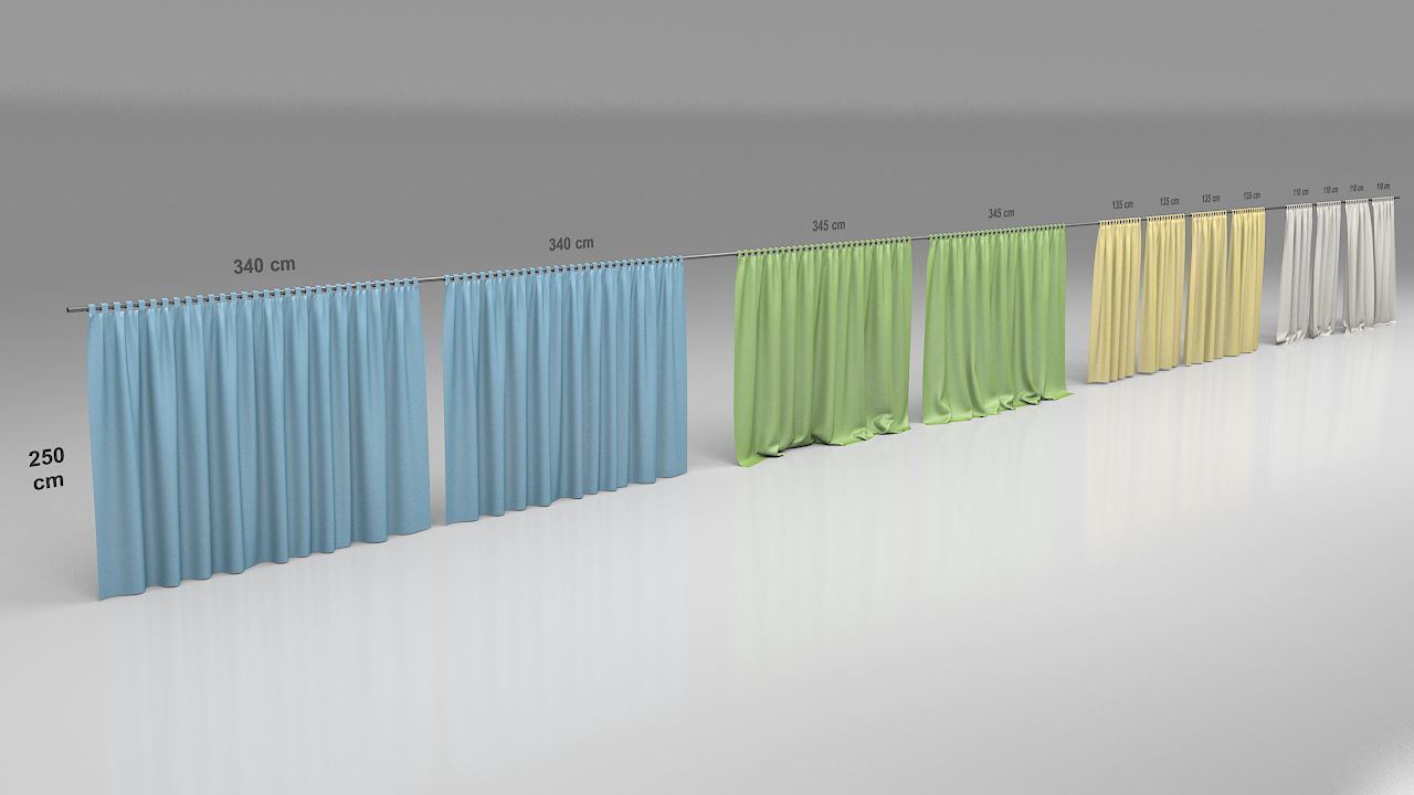 Curtains Collection Animated  3D model_45