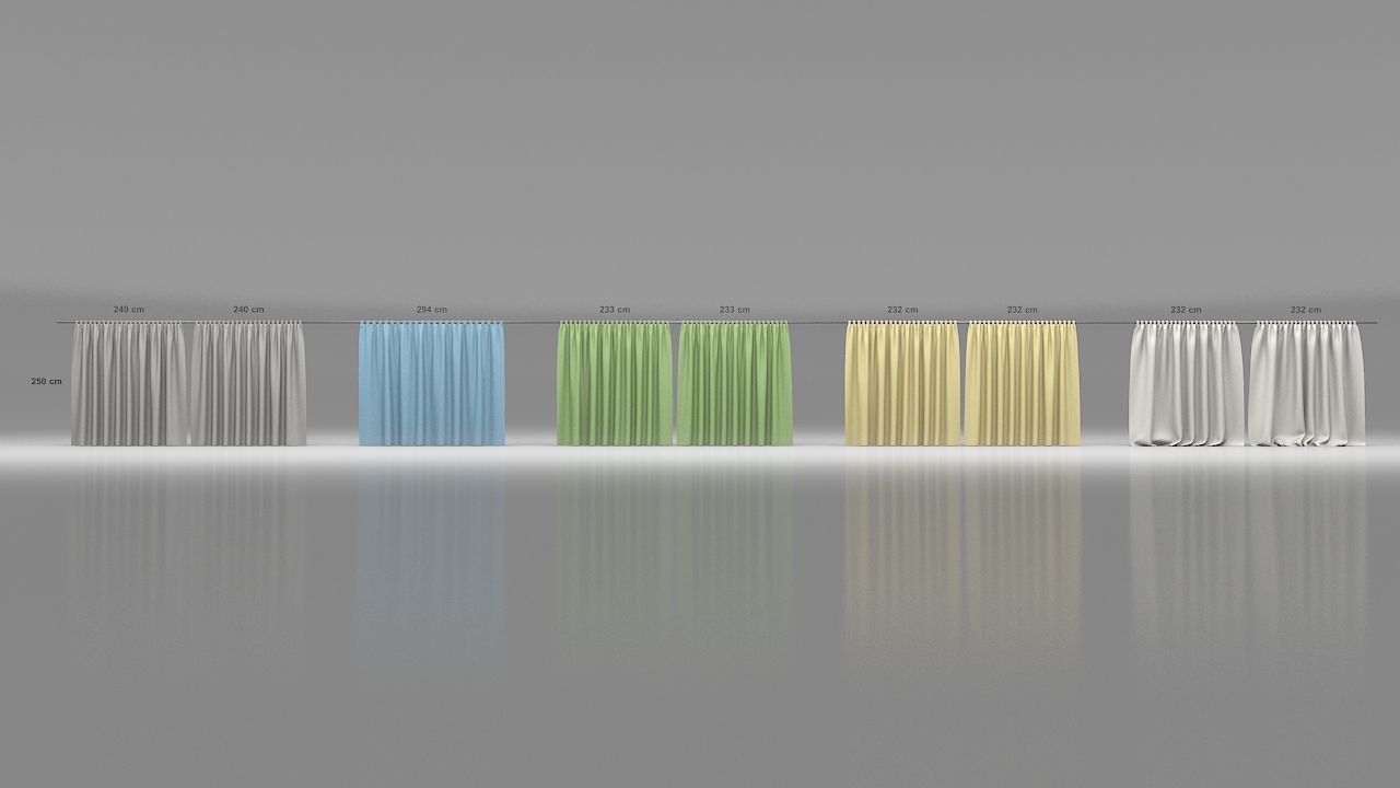 Curtains Collection Animated  3D model_34