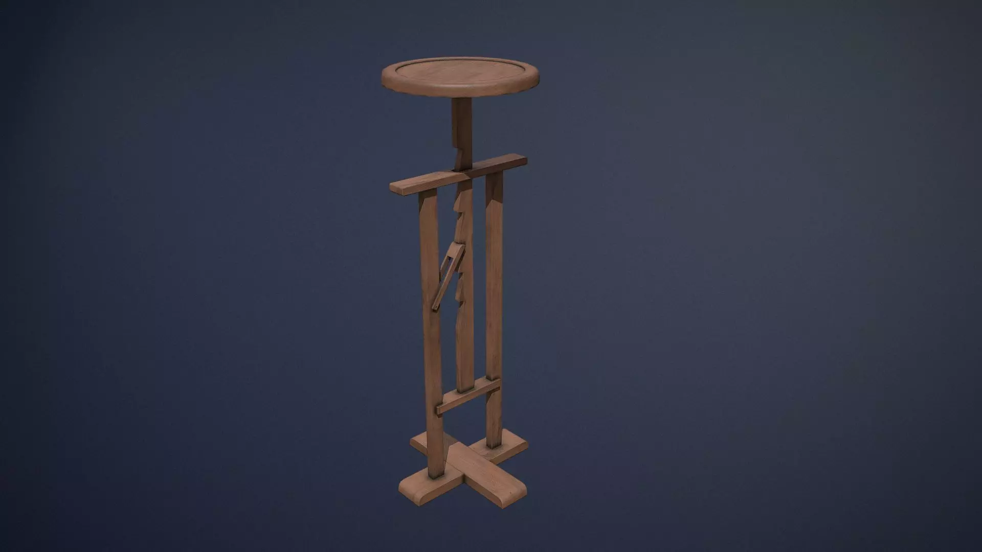 Old Bar Stool game-ready asset Free low-poly 3D model