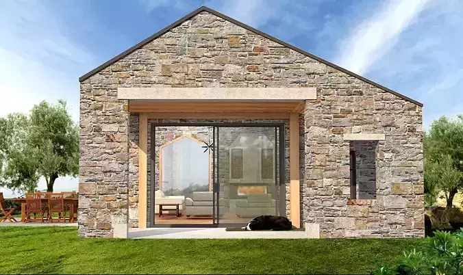 cassa istria 55 3d model stone house Low-poly 3D model