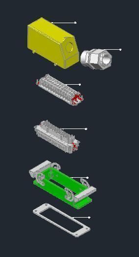 16 pin HT connector Free 3D model_1