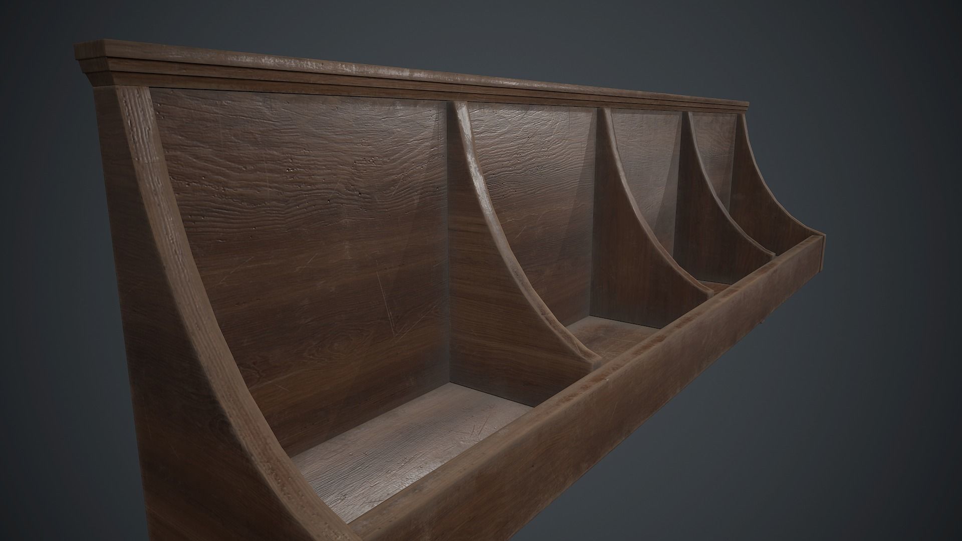 Wooden Wall Hanger PBR Game Ready Low-poly 3D model_11