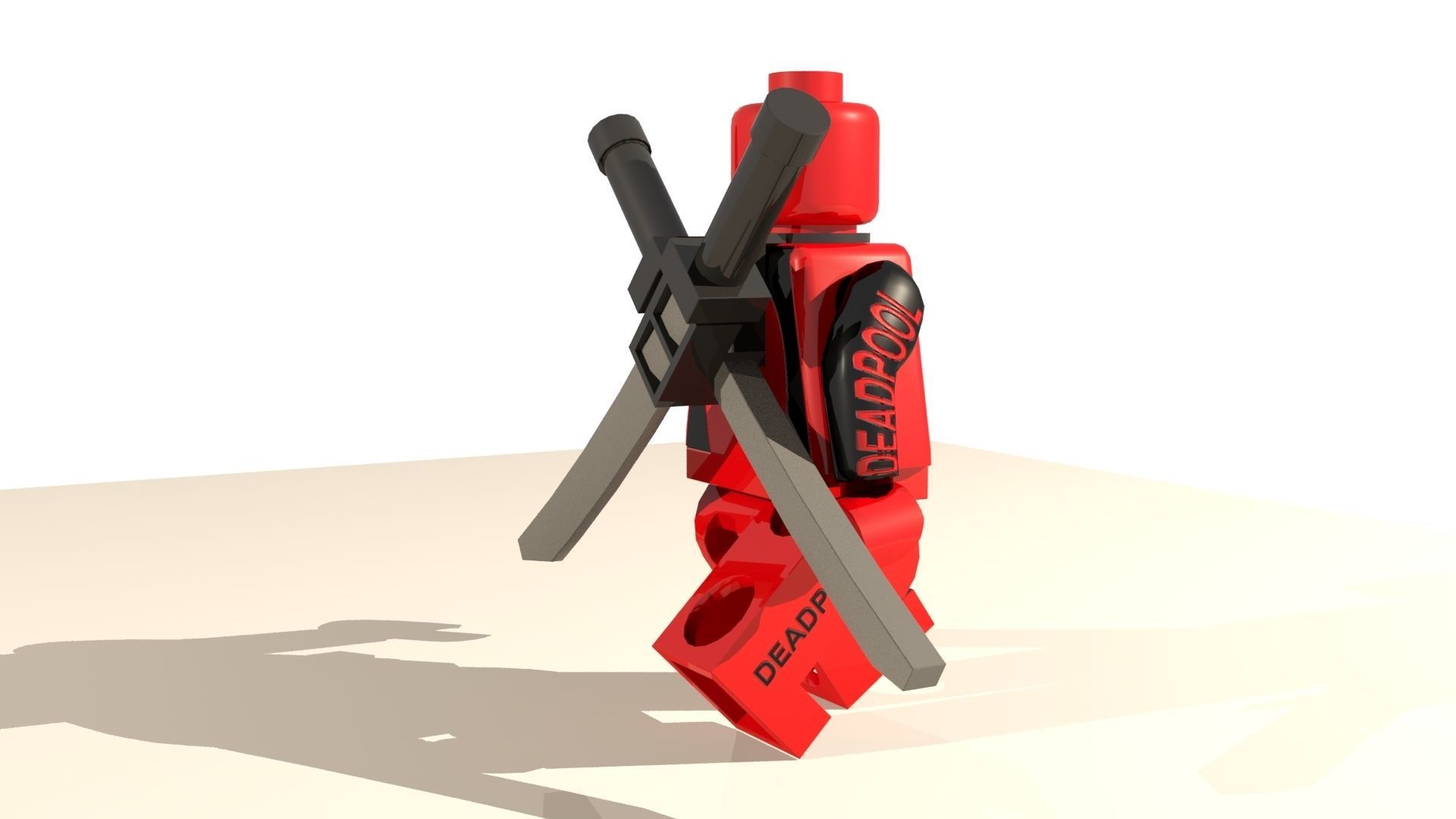 Deadpool Lego Character Low-poly 3D model_4