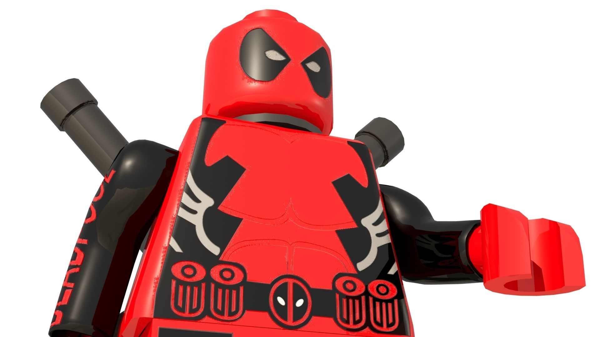 Deadpool Lego Character Low-poly 3D model_6