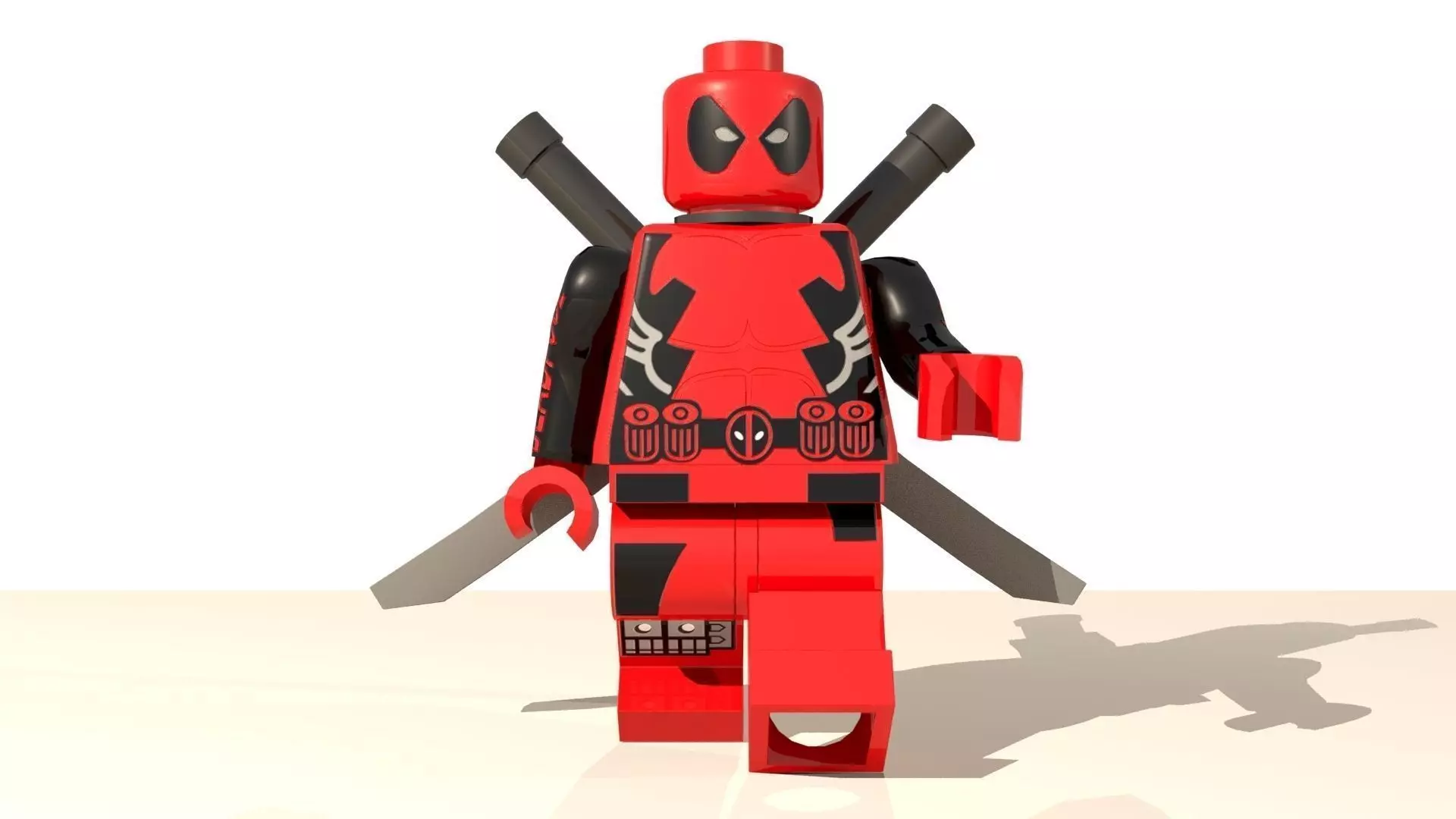 Deadpool Lego Character Low-poly 3D model_0
