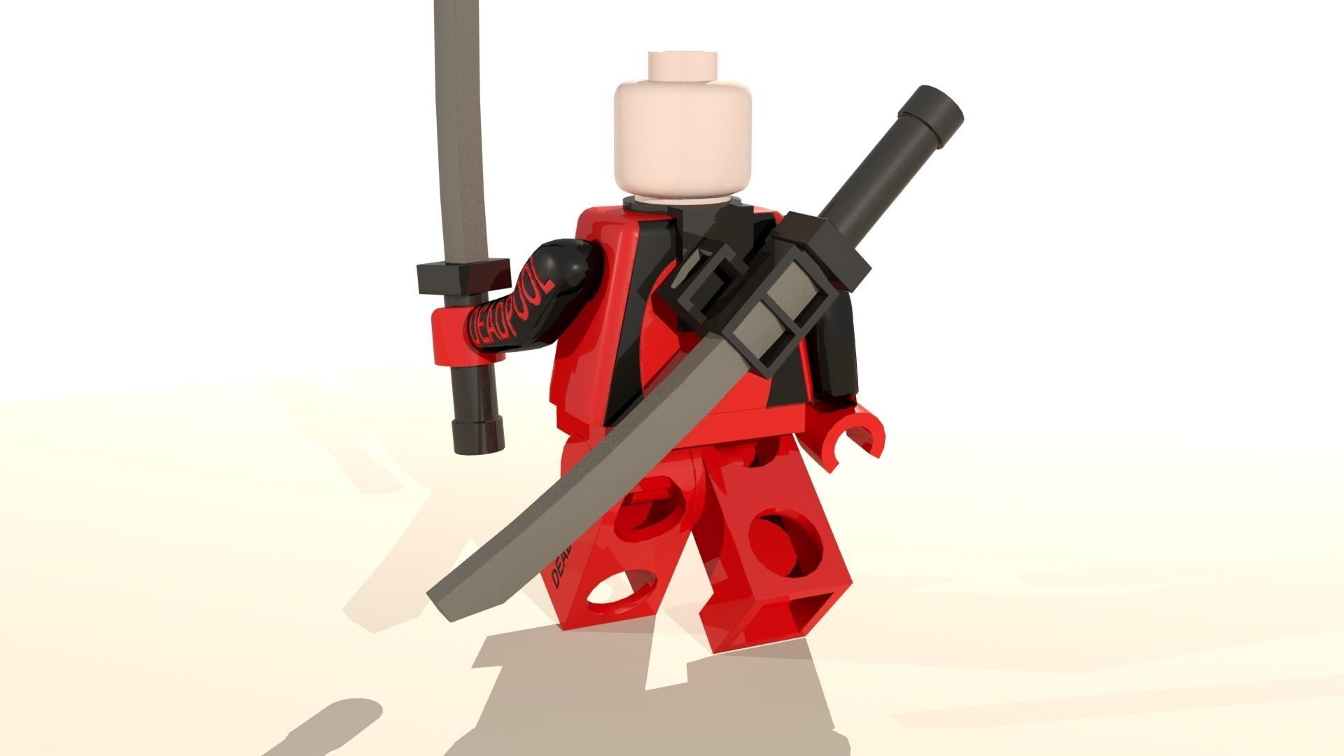 Deadpool Lego Character Low-poly 3D model_9