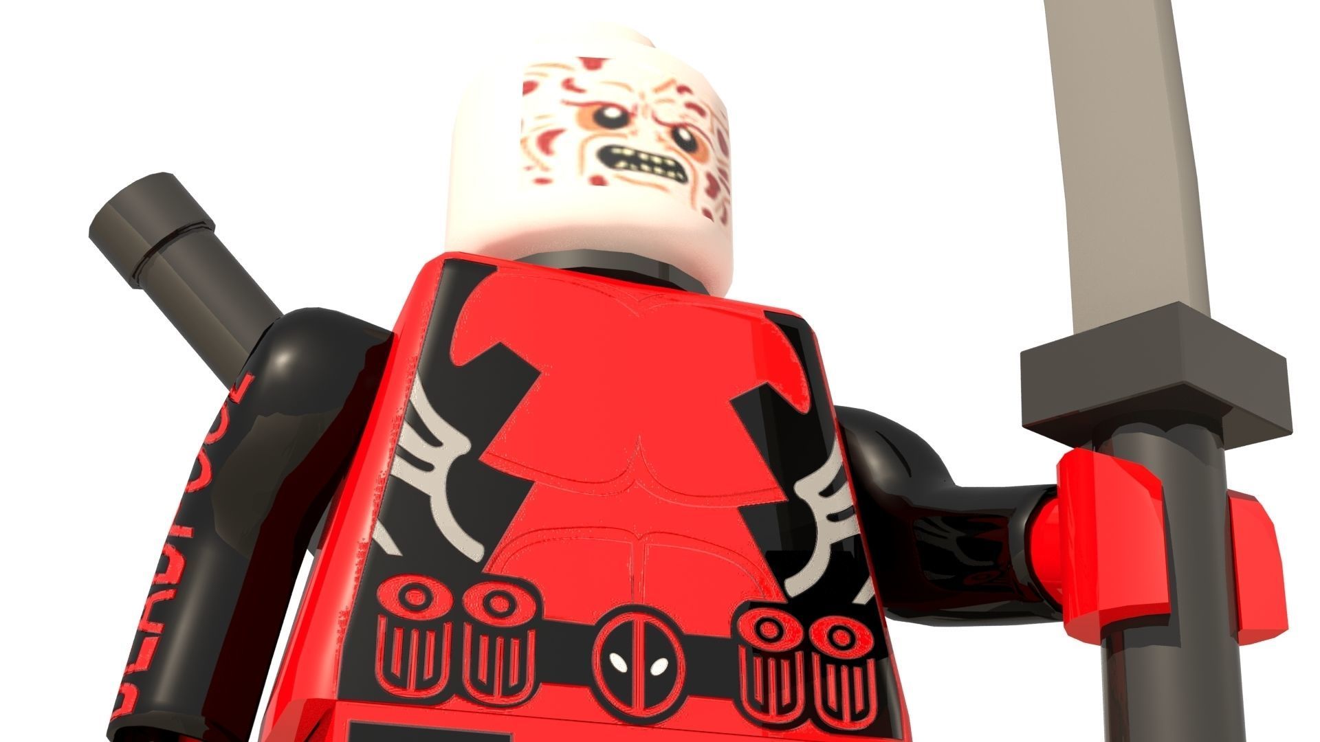 Deadpool Lego Character Low-poly 3D model_14