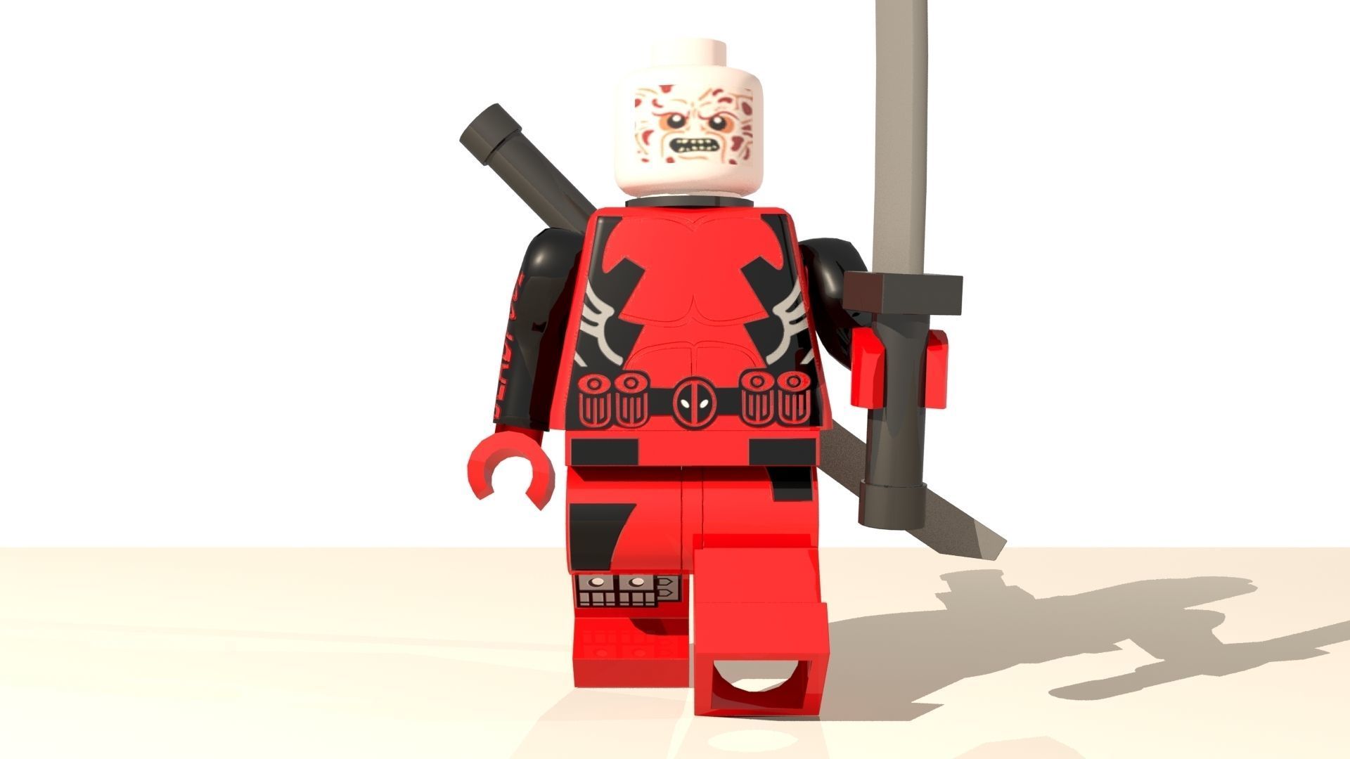 Deadpool Lego Character Low-poly 3D model_8