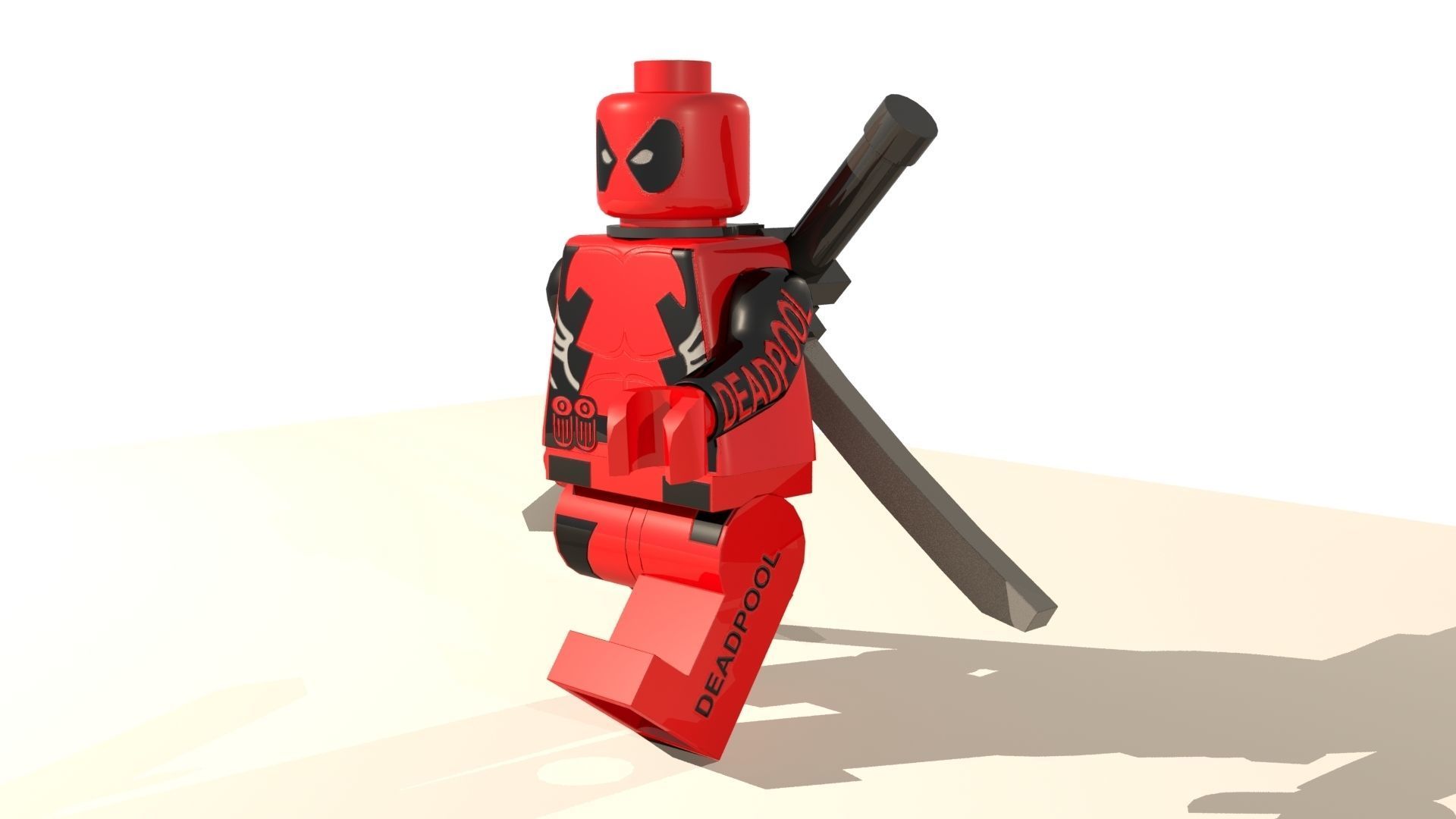 Deadpool Lego Character Low-poly 3D model_1