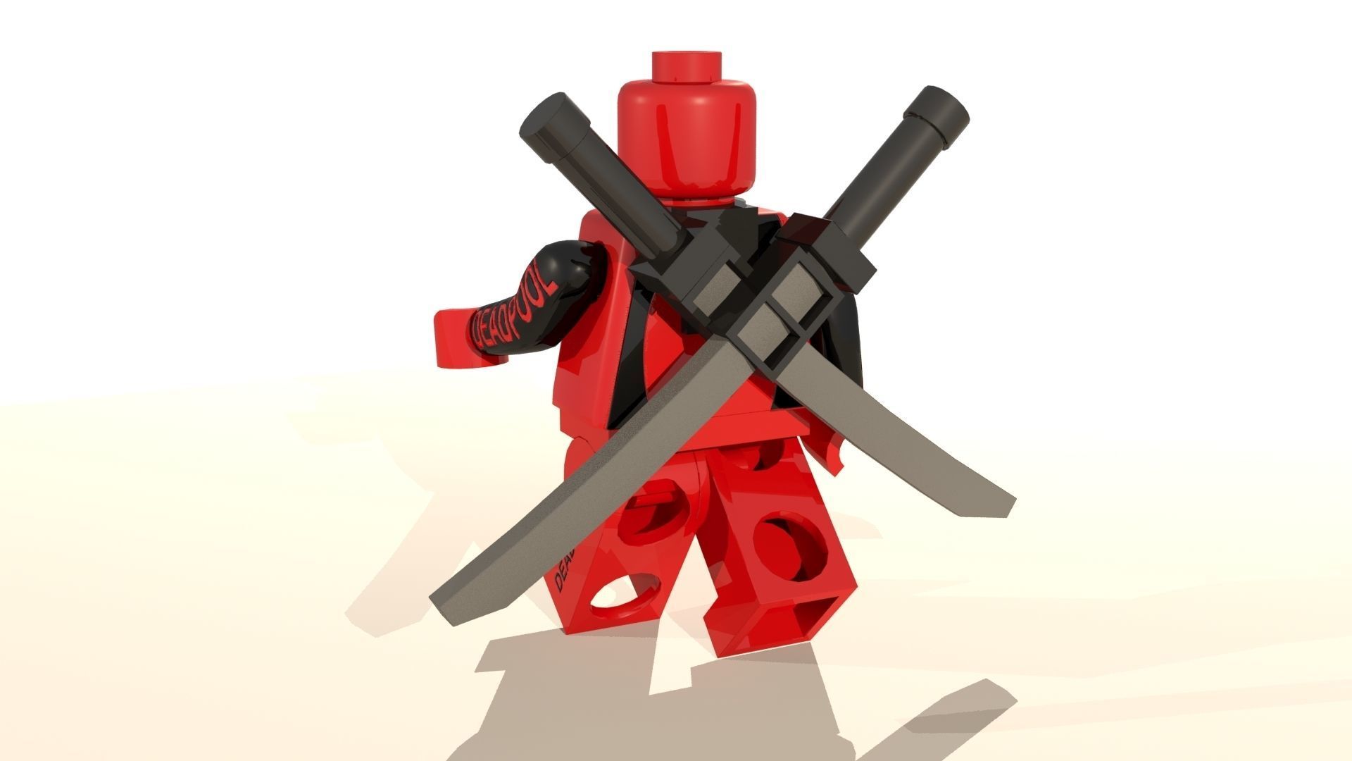 Deadpool Lego Character Low-poly 3D model_2