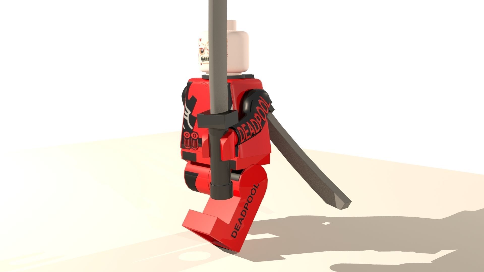 Deadpool Lego Character Low-poly 3D model_13