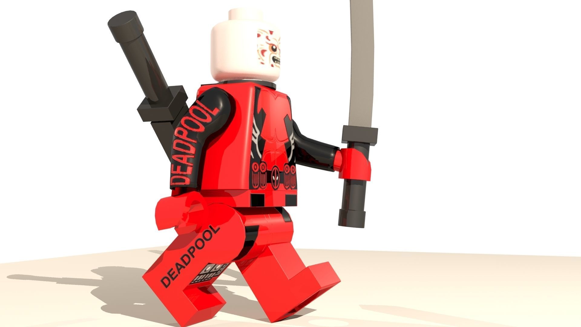 Deadpool Lego Character Low-poly 3D model_12