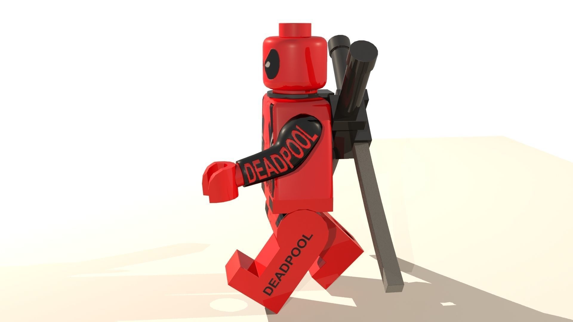 Deadpool Lego Character Low-poly 3D model_5