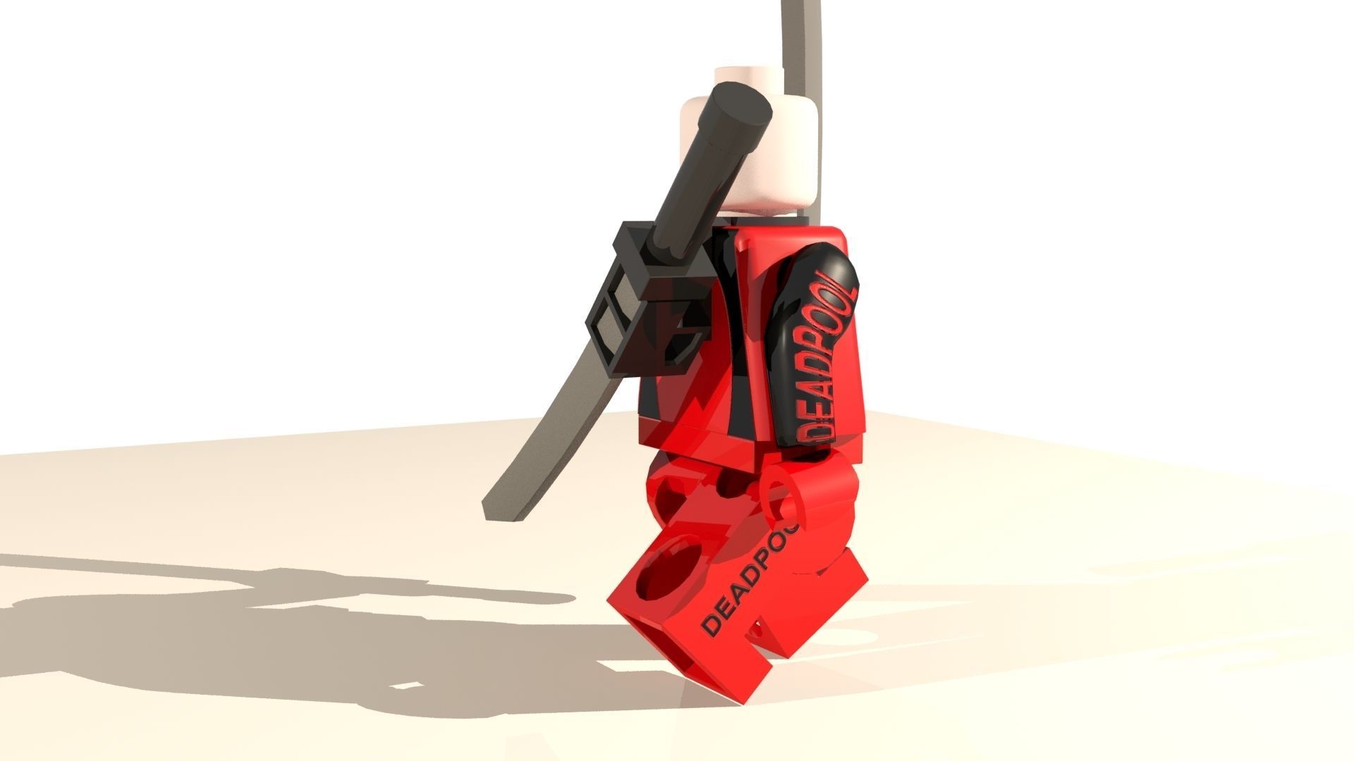 Deadpool Lego Character Low-poly 3D model_11