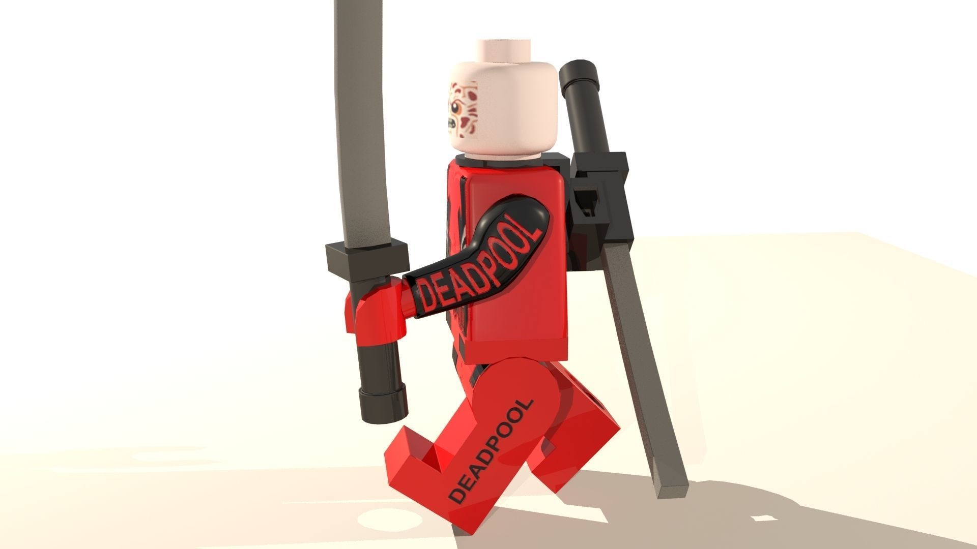 Deadpool Lego Character Low-poly 3D model_10