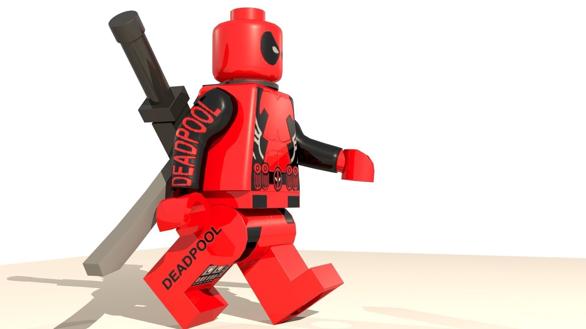 Deadpool Lego Character Low-poly 3D model_3
