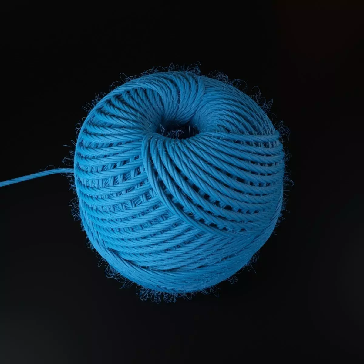 Hemp rope roll 3D model