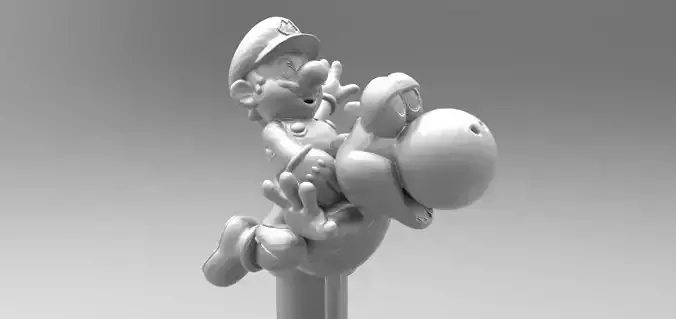 Super Mario and Yoshi Diorama 3D Printable Model 3D print model