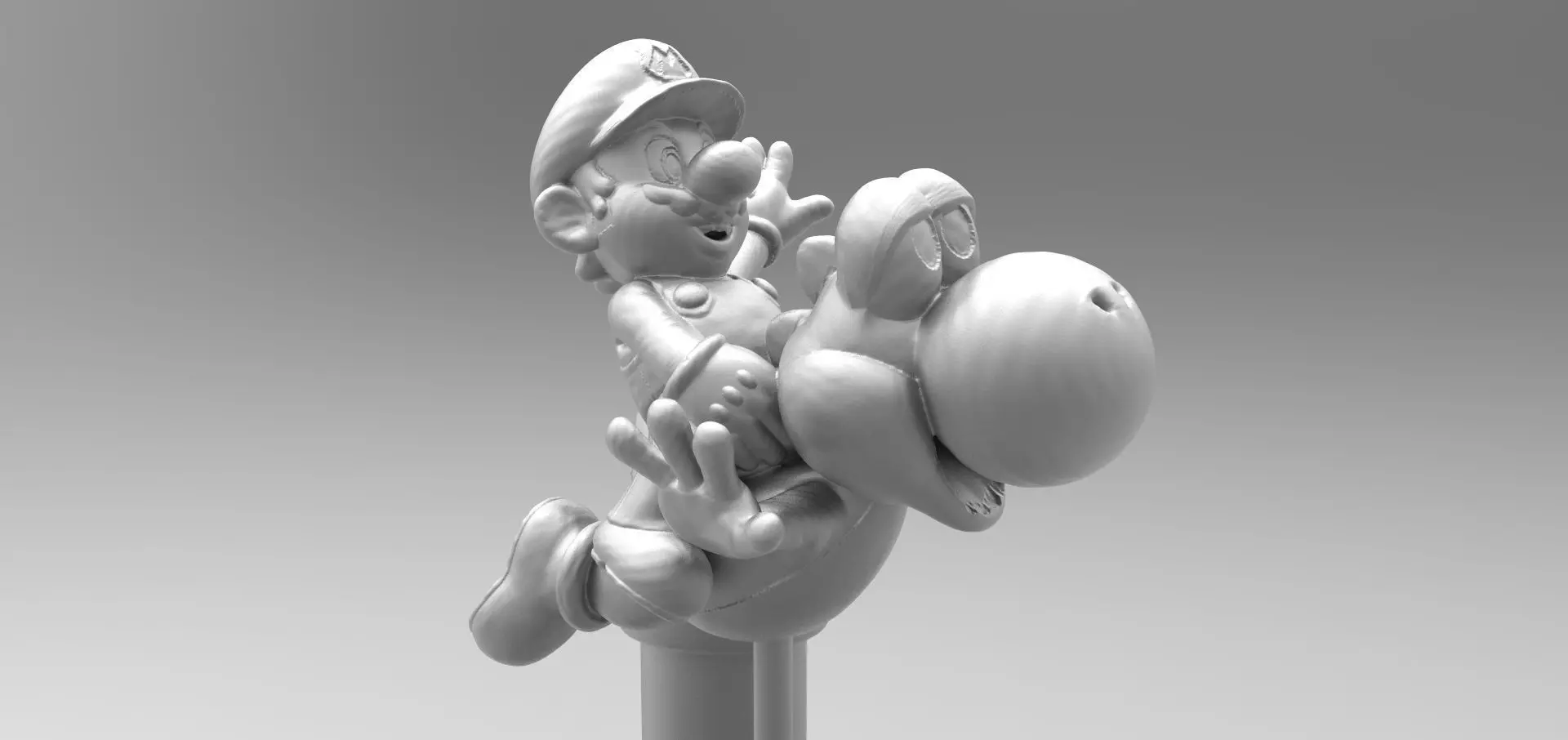 Super Mario and Yoshi Diorama 3D Printable Model 3D print model_0