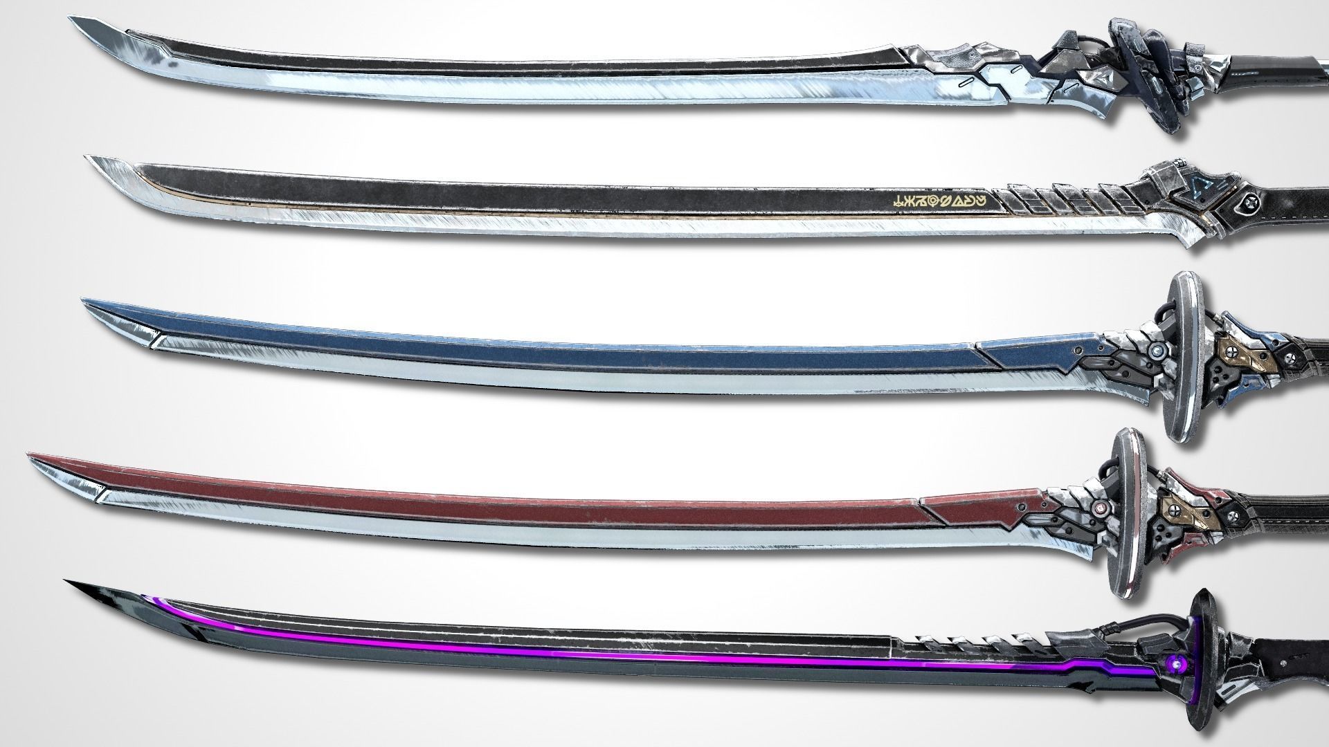 Sci-fi Swords Pack 4 Low-poly 3D model_6