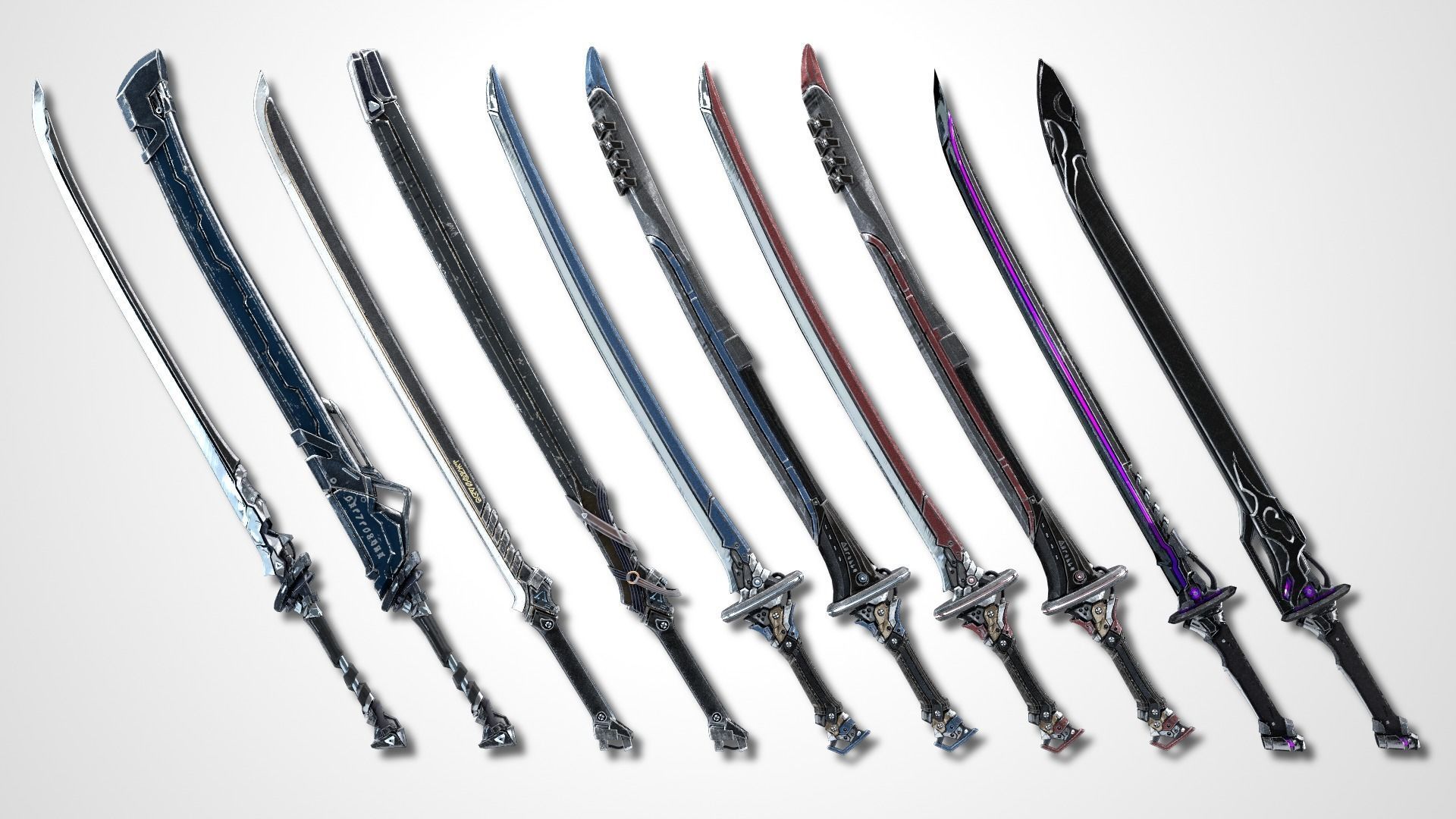Sci-fi Swords Pack 4 Low-poly 3D model_1