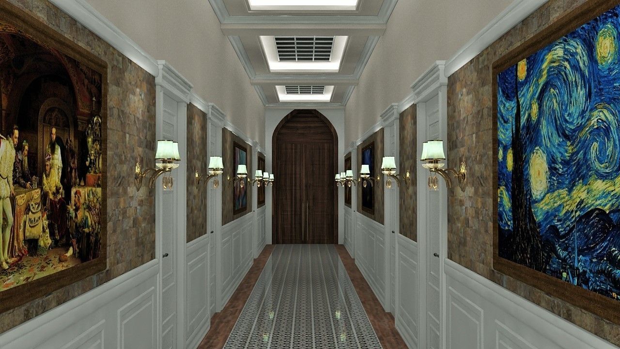 corridor classic Low-poly 3D model_6