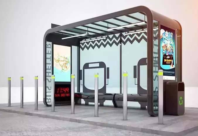 Bus Shelter 3D model Bus Shelter 3D model