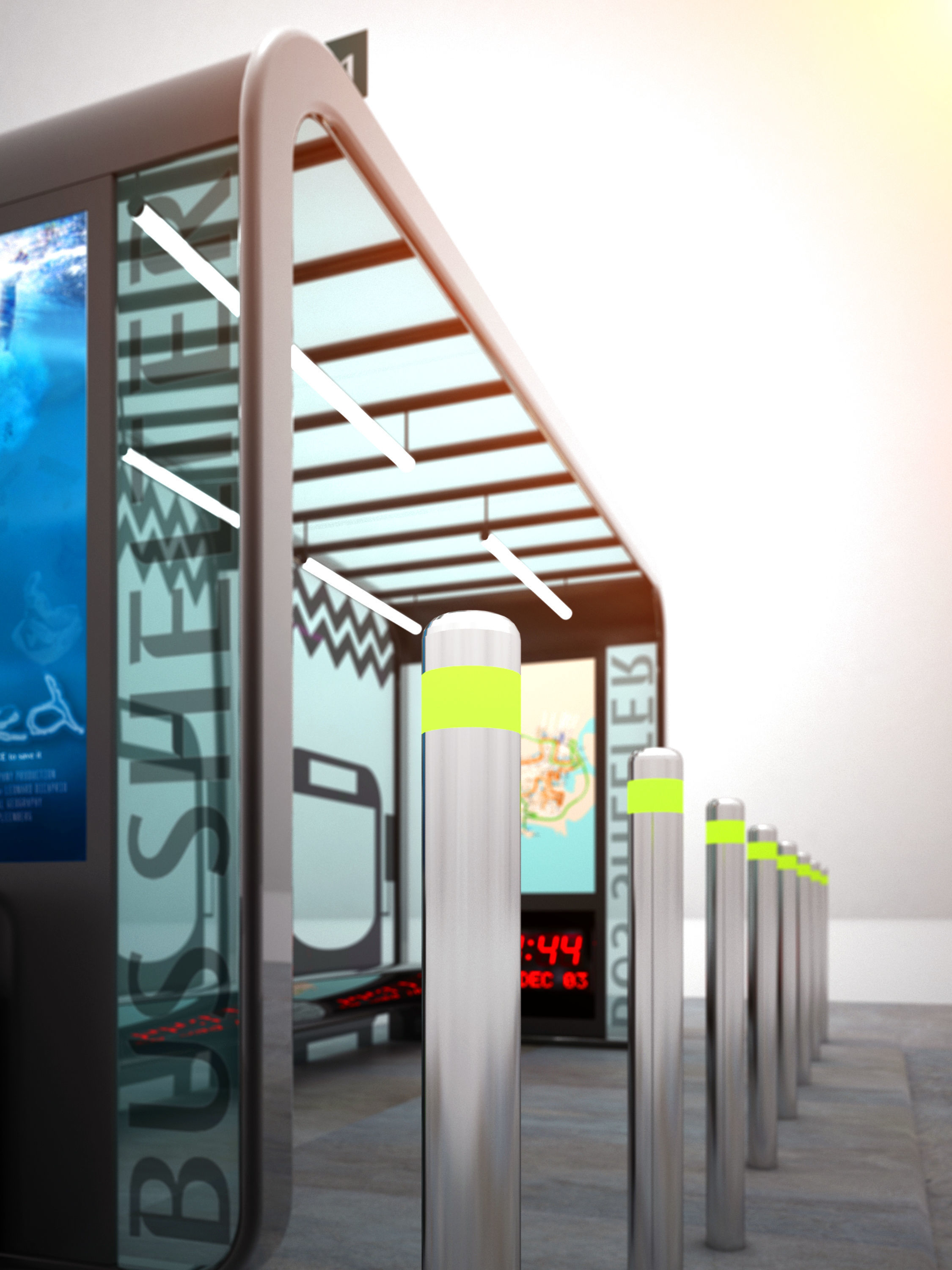 Bus Shelter 3D model_3