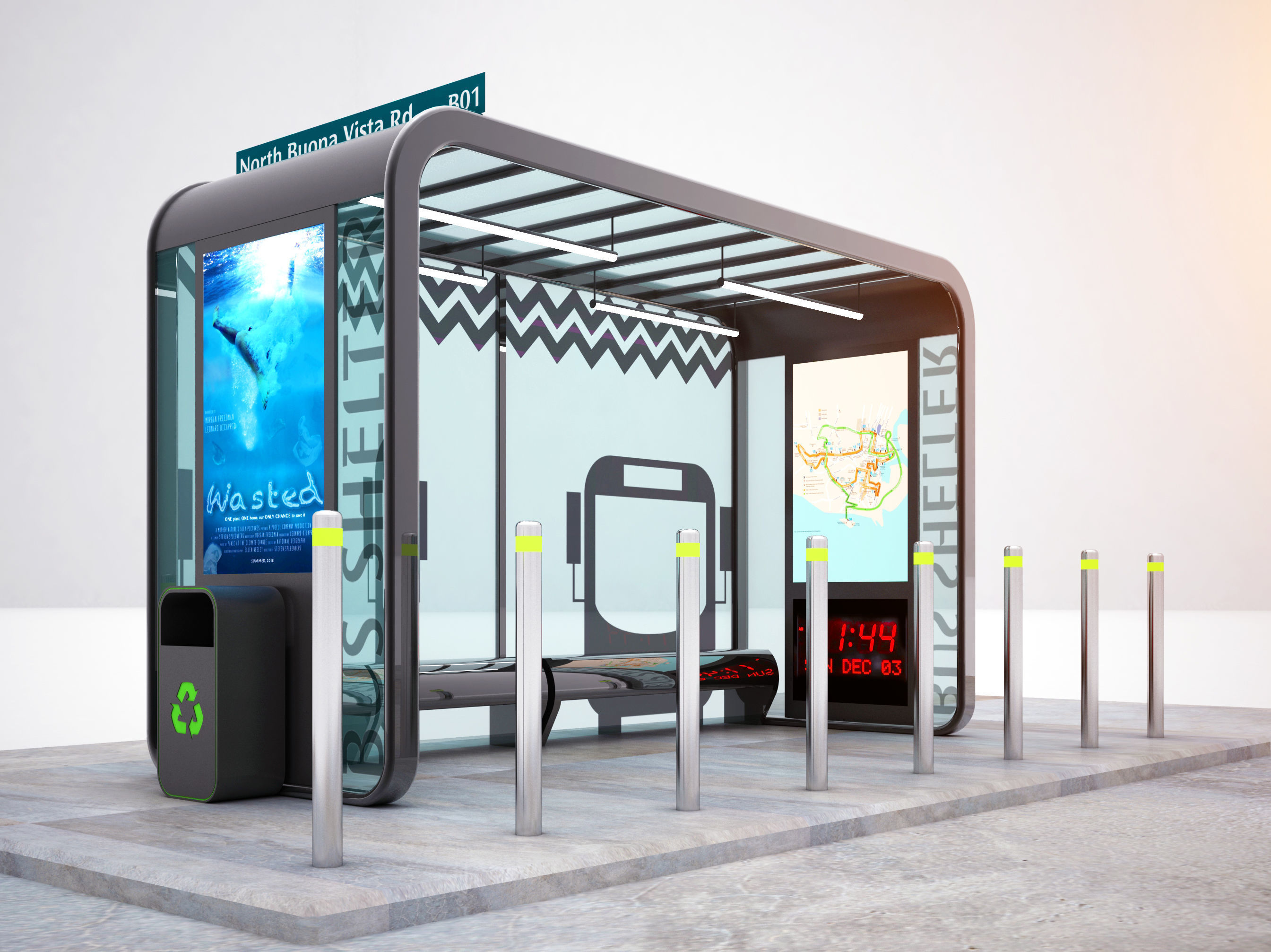 Bus Shelter 3D model_1