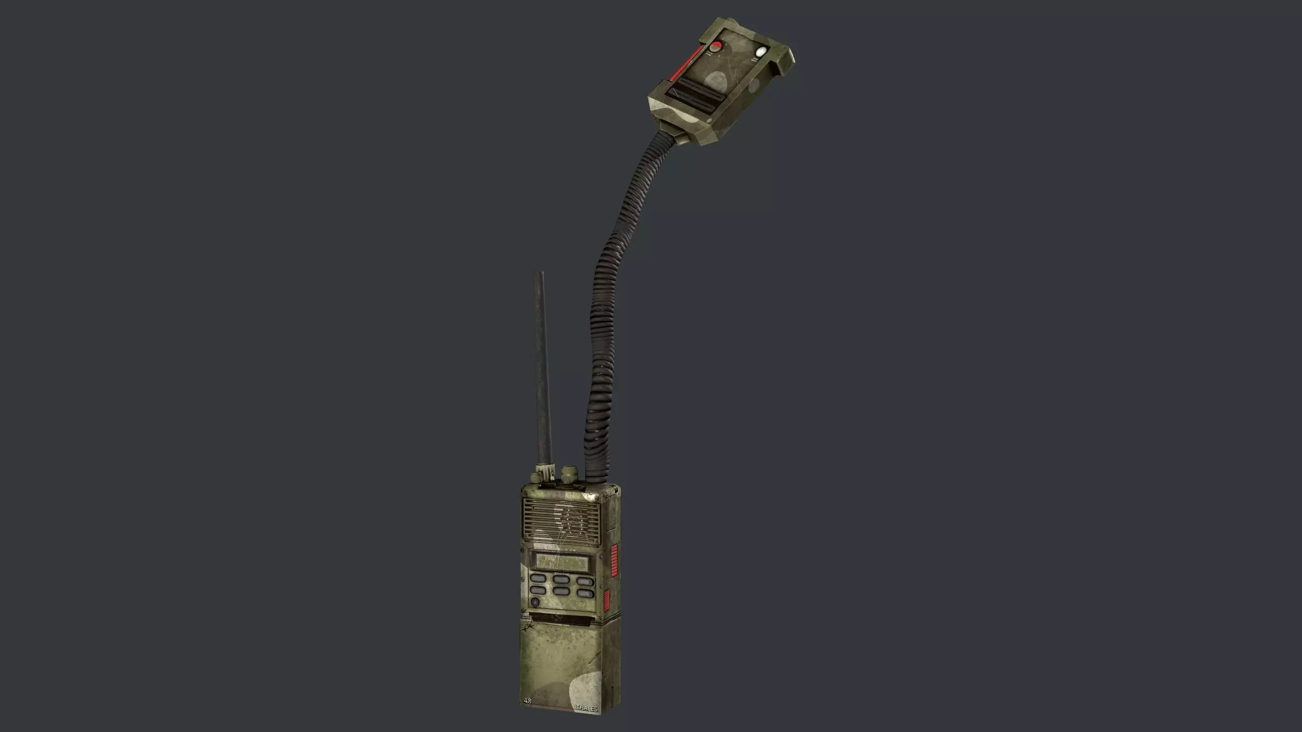 Radio Military Low-poly 3D model_0