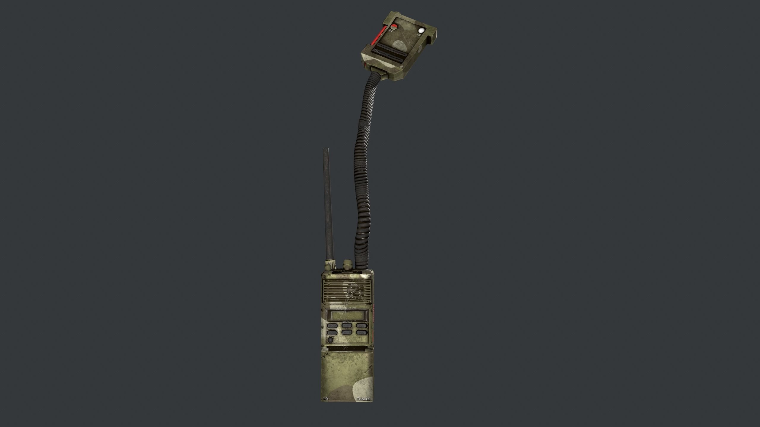 Radio Military Low-poly 3D model_2