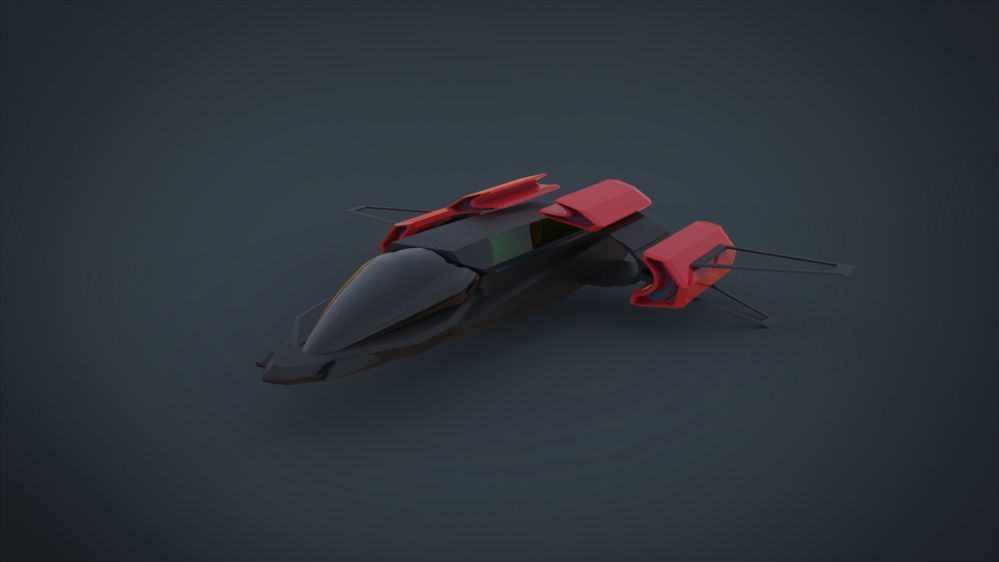 5 SpaceShip Collection 01 Low-poly 3D model_23